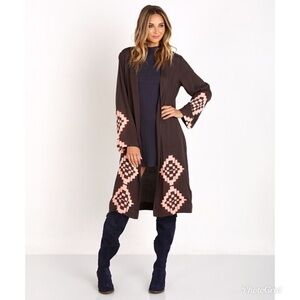 Somedays Lovin Whispy Ikat Kimono Sweater Multi XS
